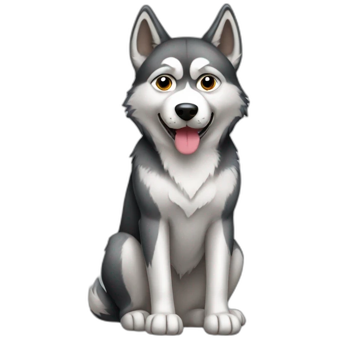 huskie sit full body emoji