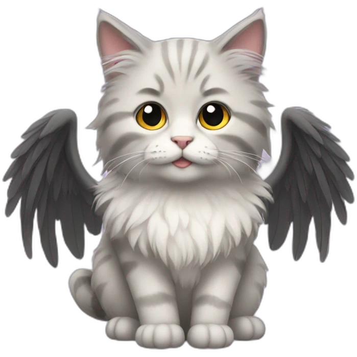 fluffy cat with wings emoji