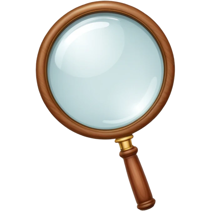 A classic magnifying glass with a wooden handle emoji