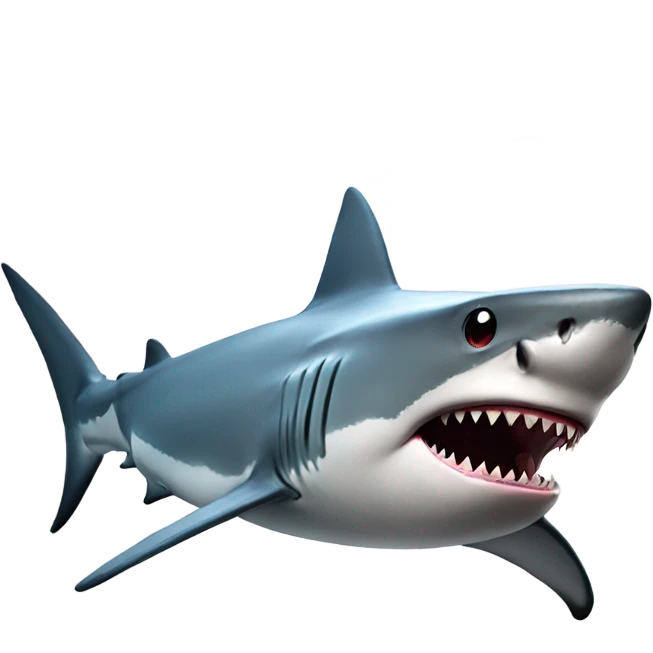 A Shark sending lasers from its eyes on its head emoji