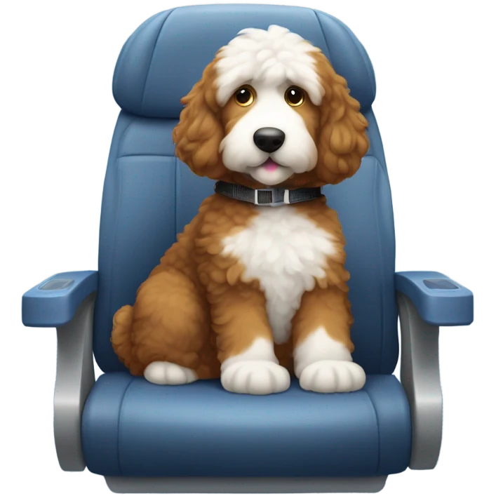 Bernedoodle in airplane emoji