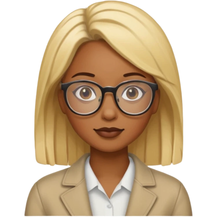 Blonde black woman wearing glasses emoji