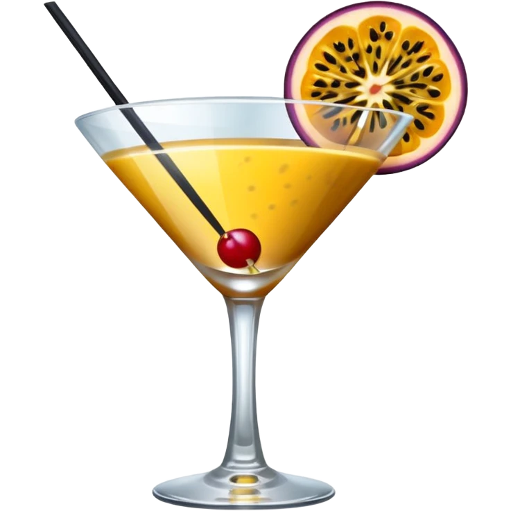 pornstar martini. the passion fruit slice should be on top of the liquid. not on the rim emoji