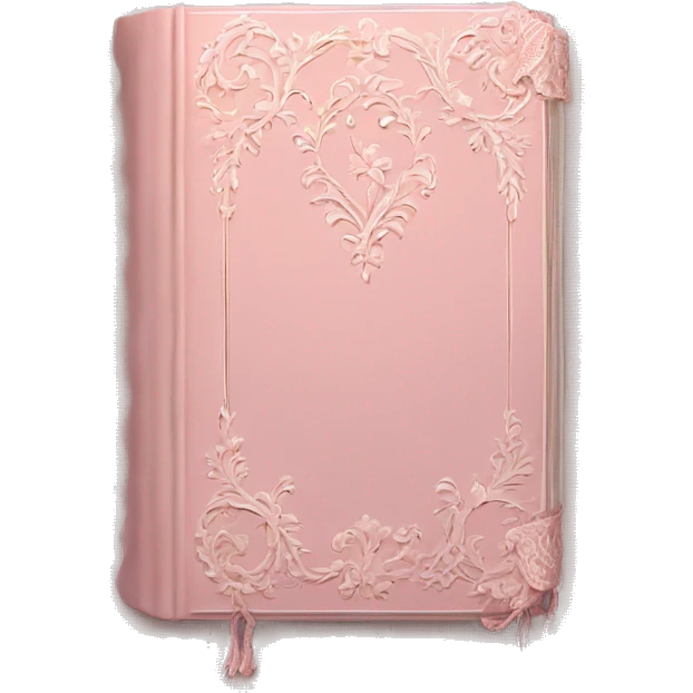 vintage rococo light pink book with lace  emoji