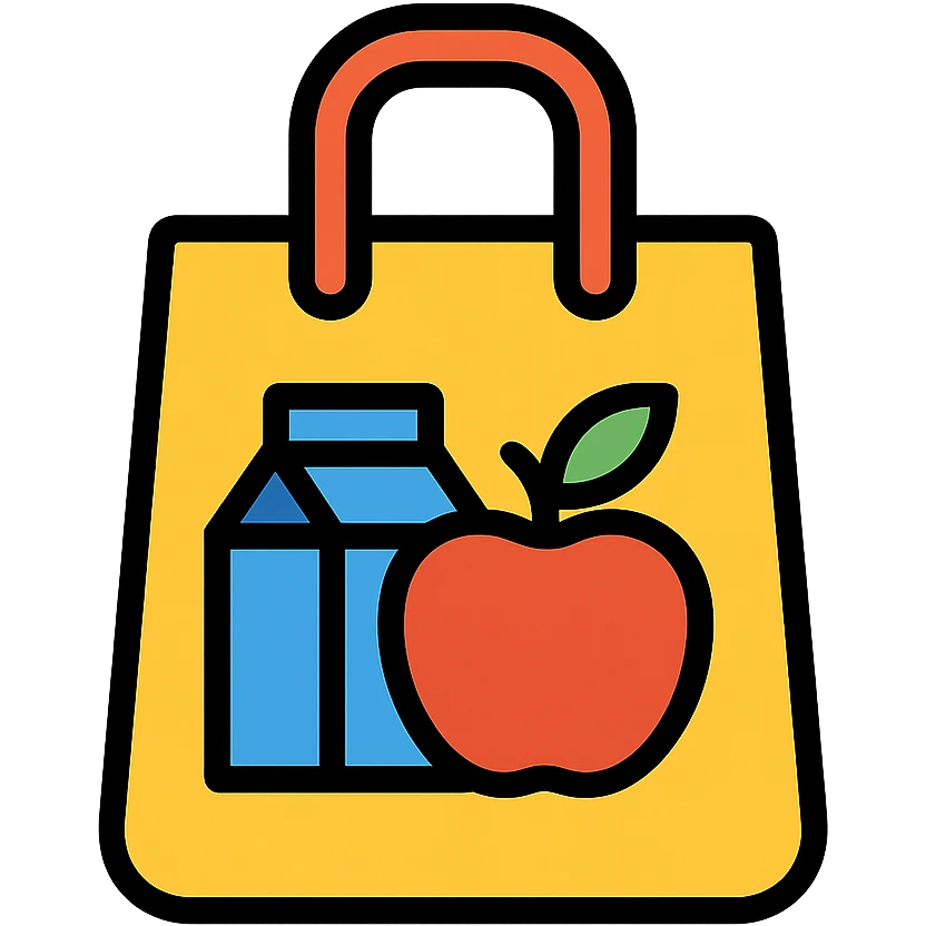 colored icon of a shopping bag representing goods emoji