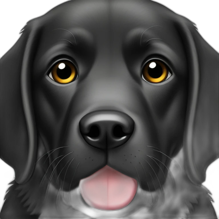 Un labrador noir qui fais un bisous emoji