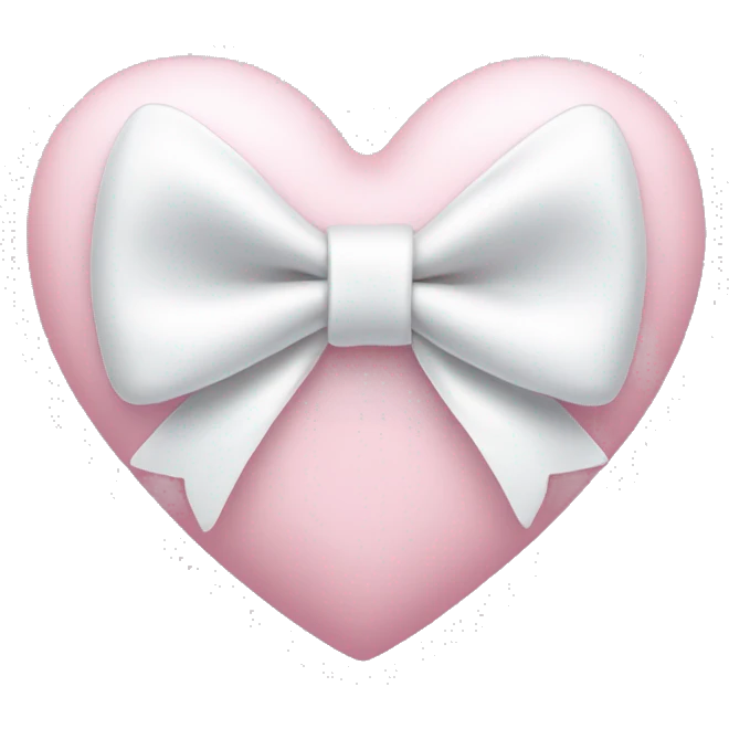 Pastel pink heart with white bow emoji