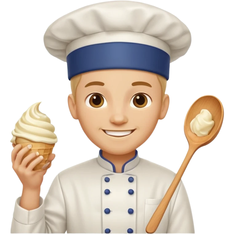 chef holding ice cream emoji