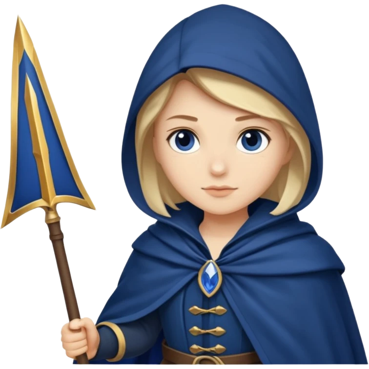 Sapphire Marshal + navy cloak + banner spear emoji