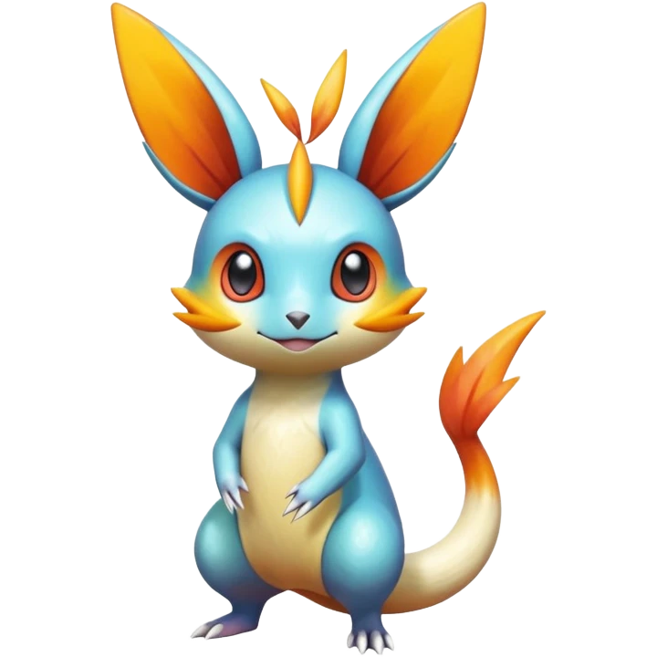 Colorful Shiny Exotic Victini-Salandit-Minccino-Emolga-Fakémon-hybrid-creature (full body)  emoji