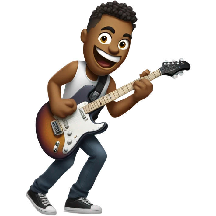 Big mouth character jay playing guitar emoji