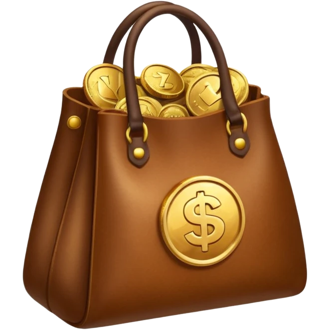 coins inside leather bag emoji