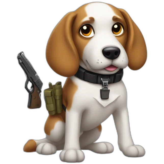 dog with gun emoji