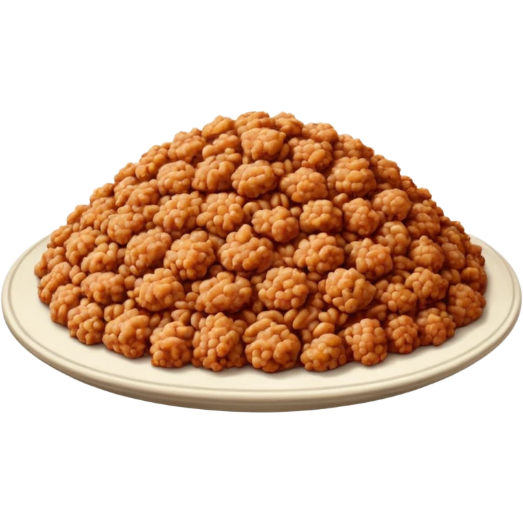 a pile of cooked ground turkey, simple, clear emoji