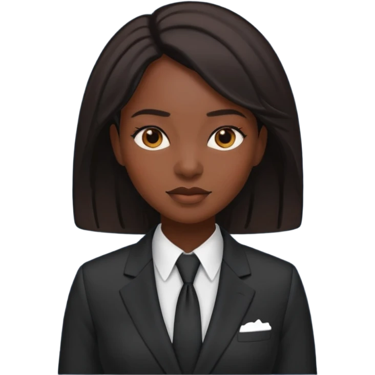 black queen with suit emoji