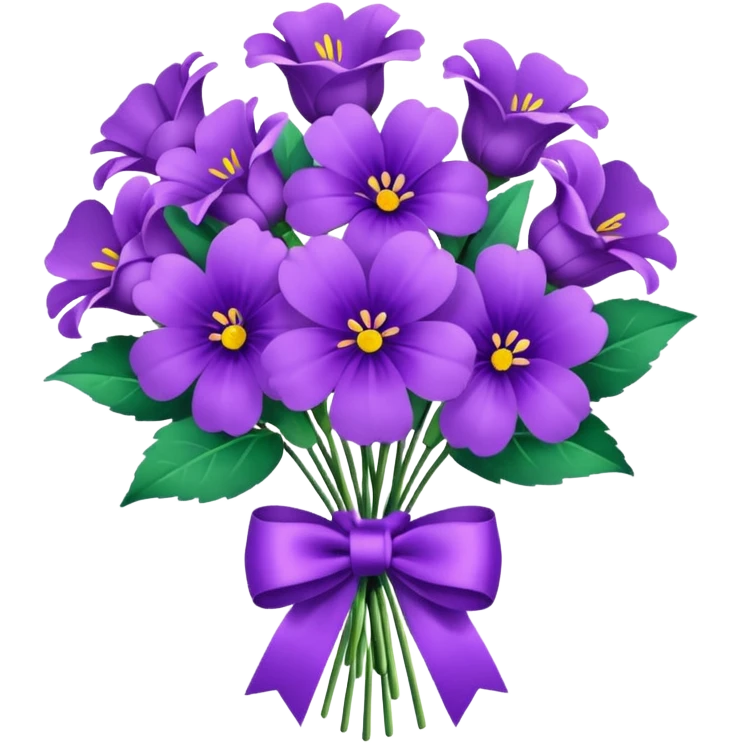 Violet flower bouquet emoji