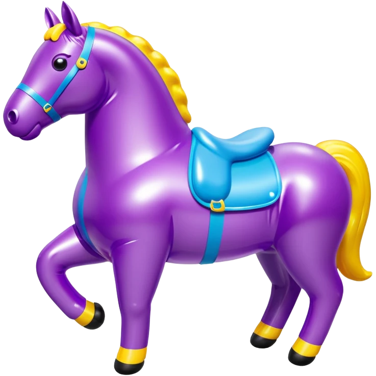   jeff koons style inflatable vinyl fat horse  emoji