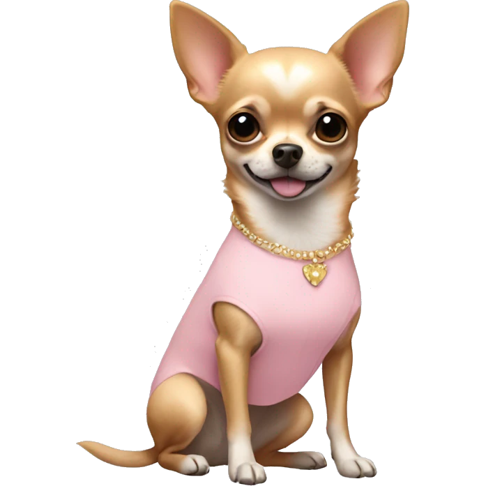 chihuahua in light pink dress  emoji