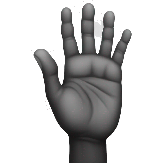 six fingers hand black and white  emoji