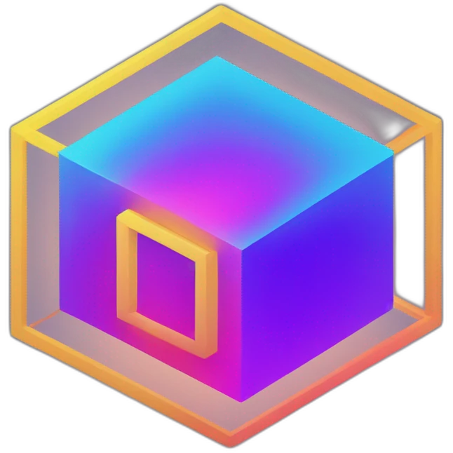4d tesseract gradient logo hd emoji