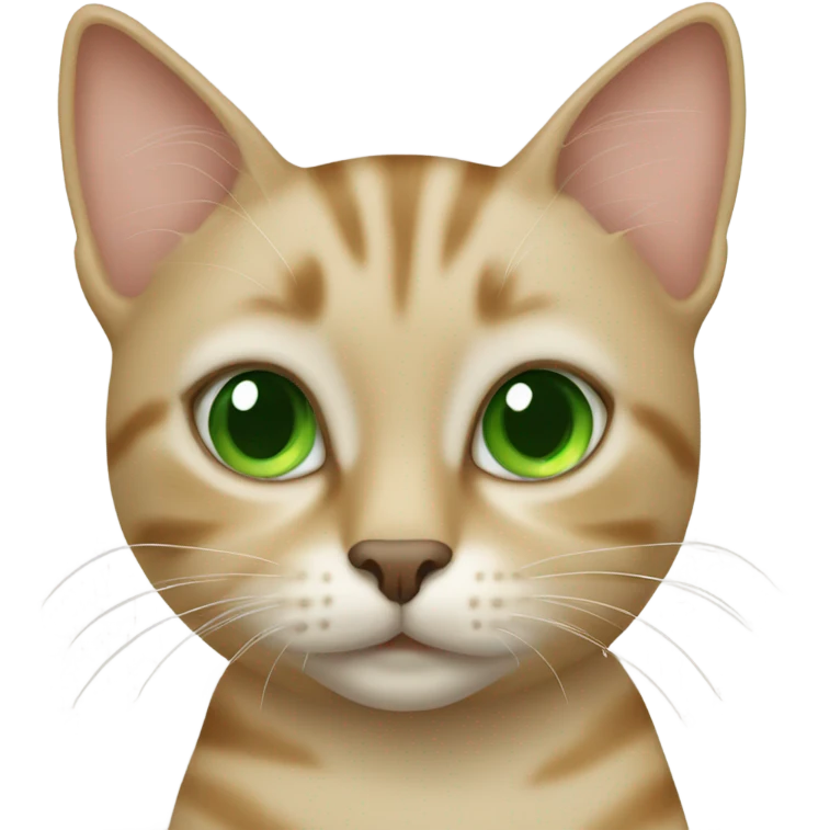 Beige tabby cat with green eyes emoji