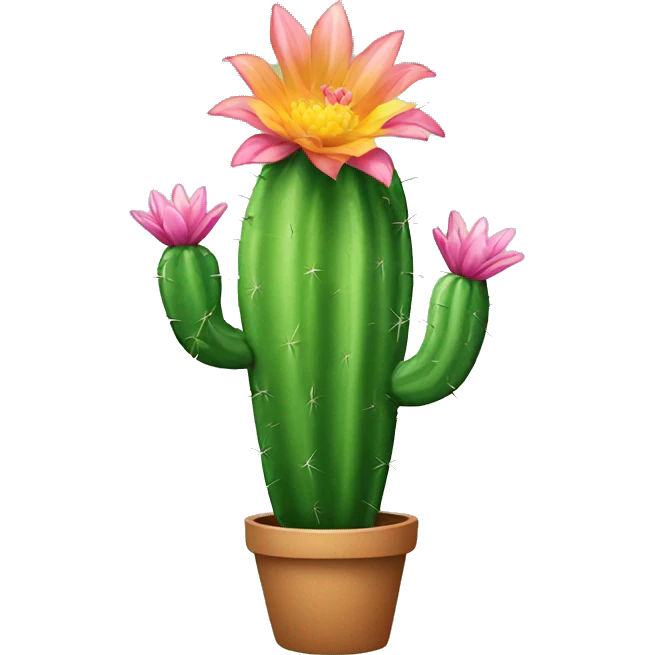 Cactus with flower emoji
