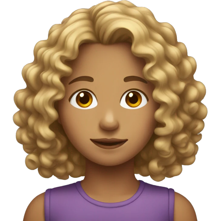 Young girl with shoulder length curly hair  emoji