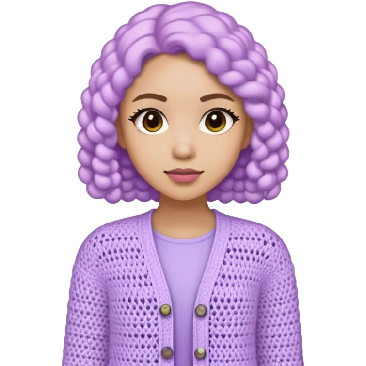 pastel purple women's crocheted cardigan emoji