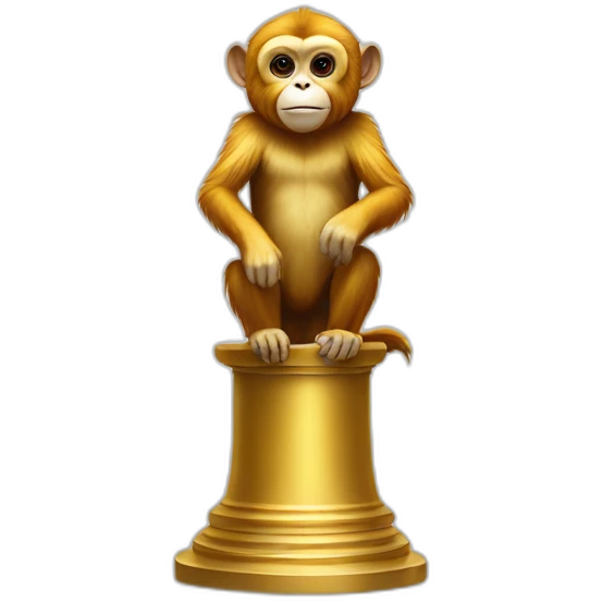 golden monkey on golden pedestal zoomed out view emoji