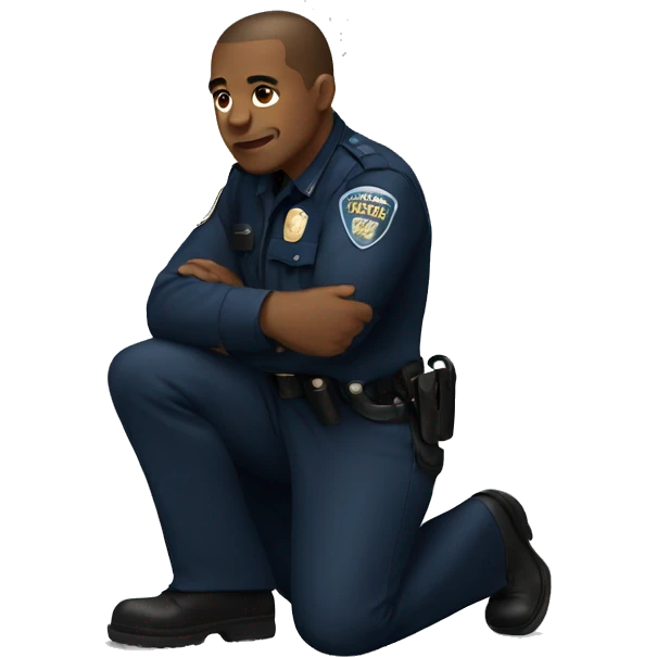 police officer kneeling on street emoji