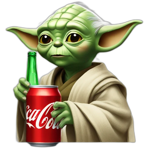 Yoda drinks coca cola emoji