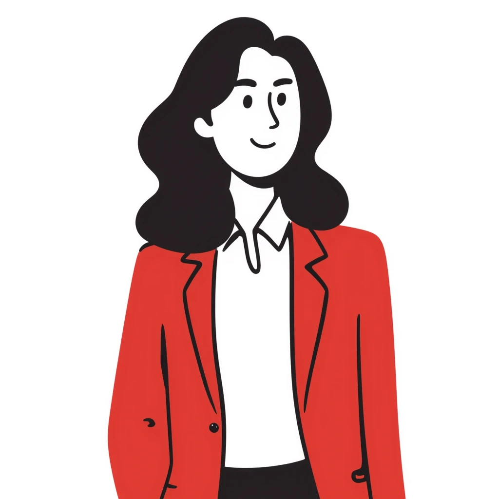 brunette woman with wavy hair, wearing a white dress shirt and red blazer emoji