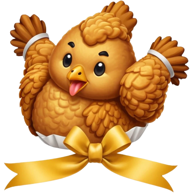 fried chicken tie up the ribbon emoji