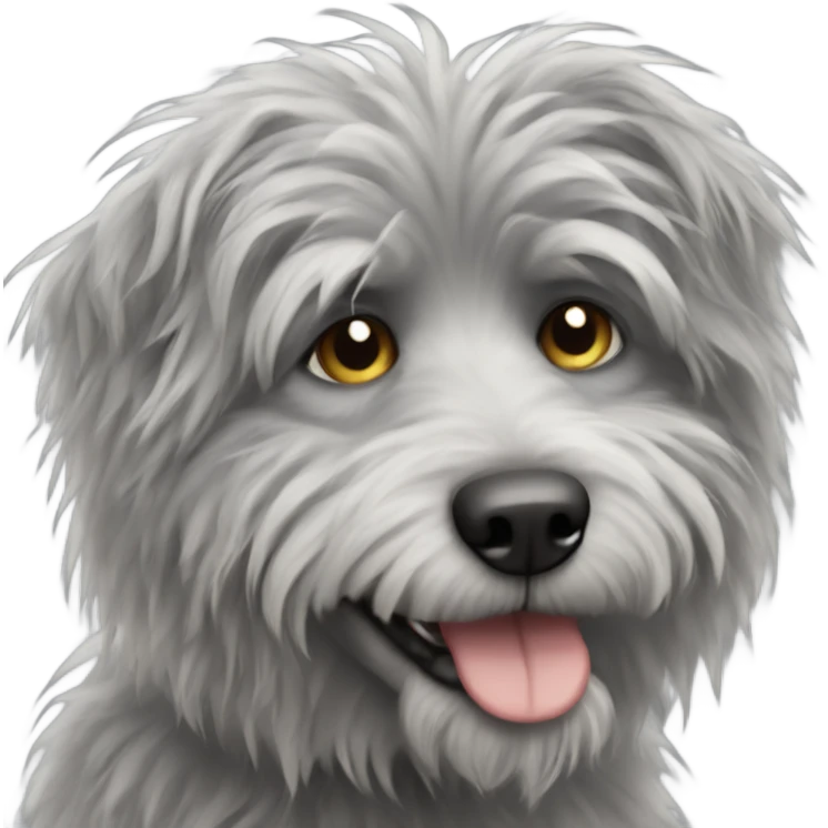 Scruffy grey dog emoji