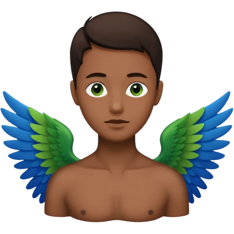 Այս նկարի նման բայց թևերի եզրերը լինի կապույտ, կանաչ թևերով, մարմնին միանալու հատվածը շագանակագույն, սև մարմնով  emoji