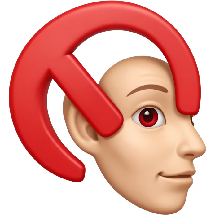 3D iPhone style emoji of a human ear with a red X mark on top, symbolizing no listening or muted, realistic ear texture, isolated on white background, soft shadows, high detail, playful and cute. emoji