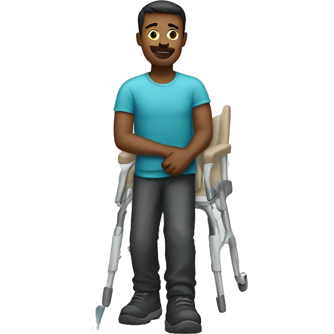 Man with broken leg wearing a cast emoji
