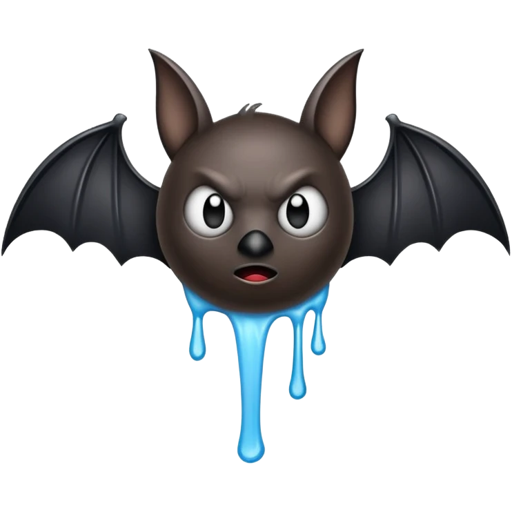 black bat drinkig sprite emoji