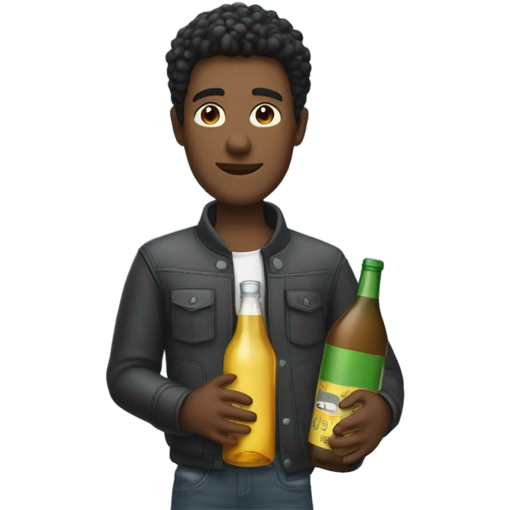 cool guy with bottle emoji