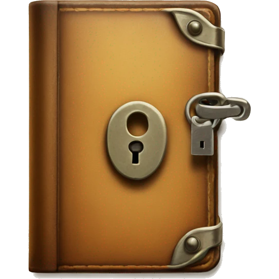 vintage diary with lock and key emoji