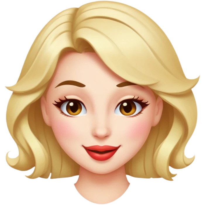 coquette girl winking and blushing emoji