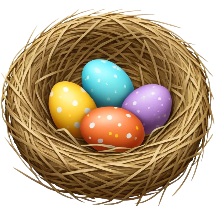easter eggs in a nest emoji