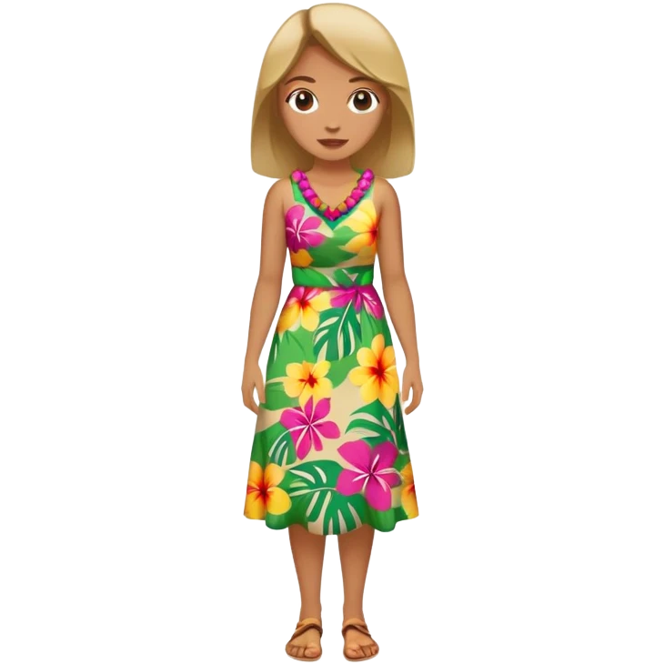  woman in Hawaiian dress full body emoji