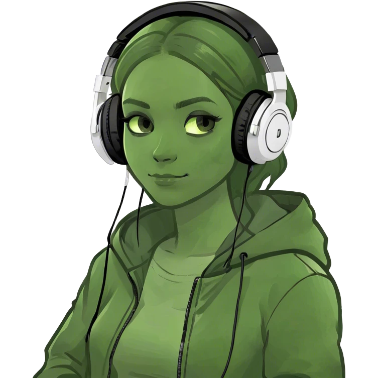 Black girl listening to music  emoji