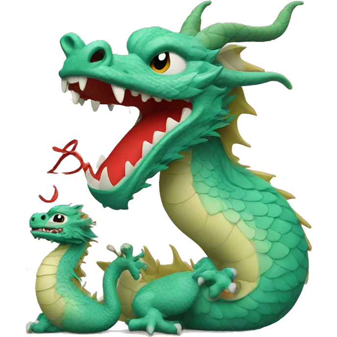 Chinese dragon with a baby. emoji