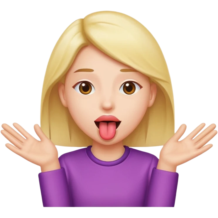 Tongue out emoji with hands on the side emoji