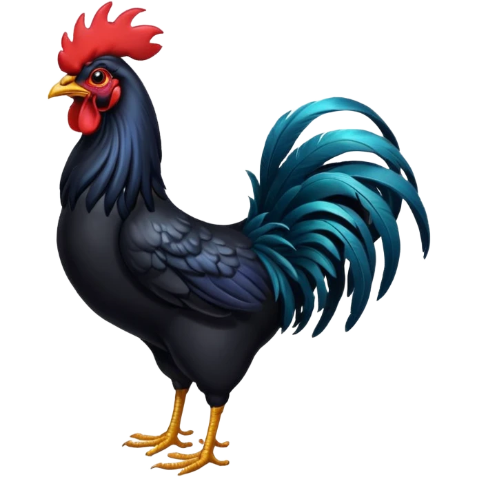 Black rooster emoji