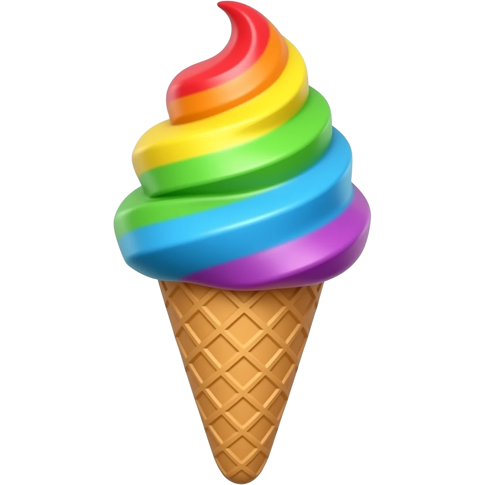 Ice cream raimbow emoji
