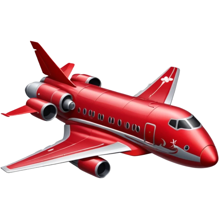 a red flower splashed in red paint on the side of a space jet fuselage emoji