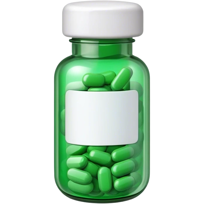 a green perscription pill bottle emoji